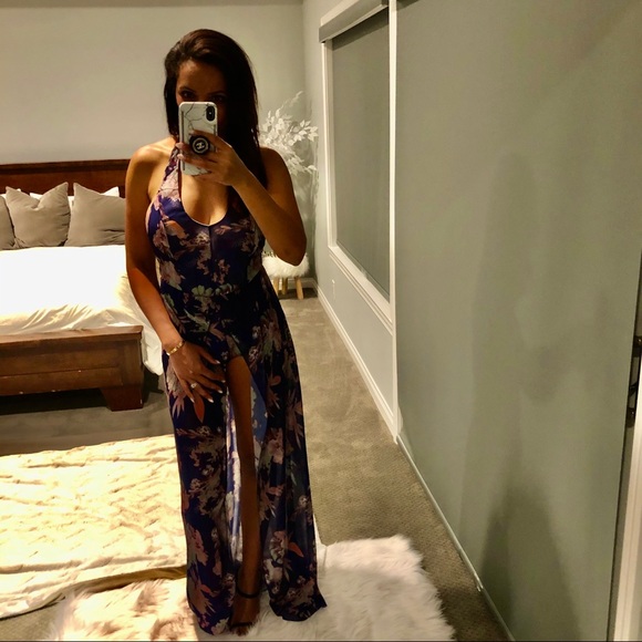 Dresses & Skirts - Split floral 💋 jumper maxi